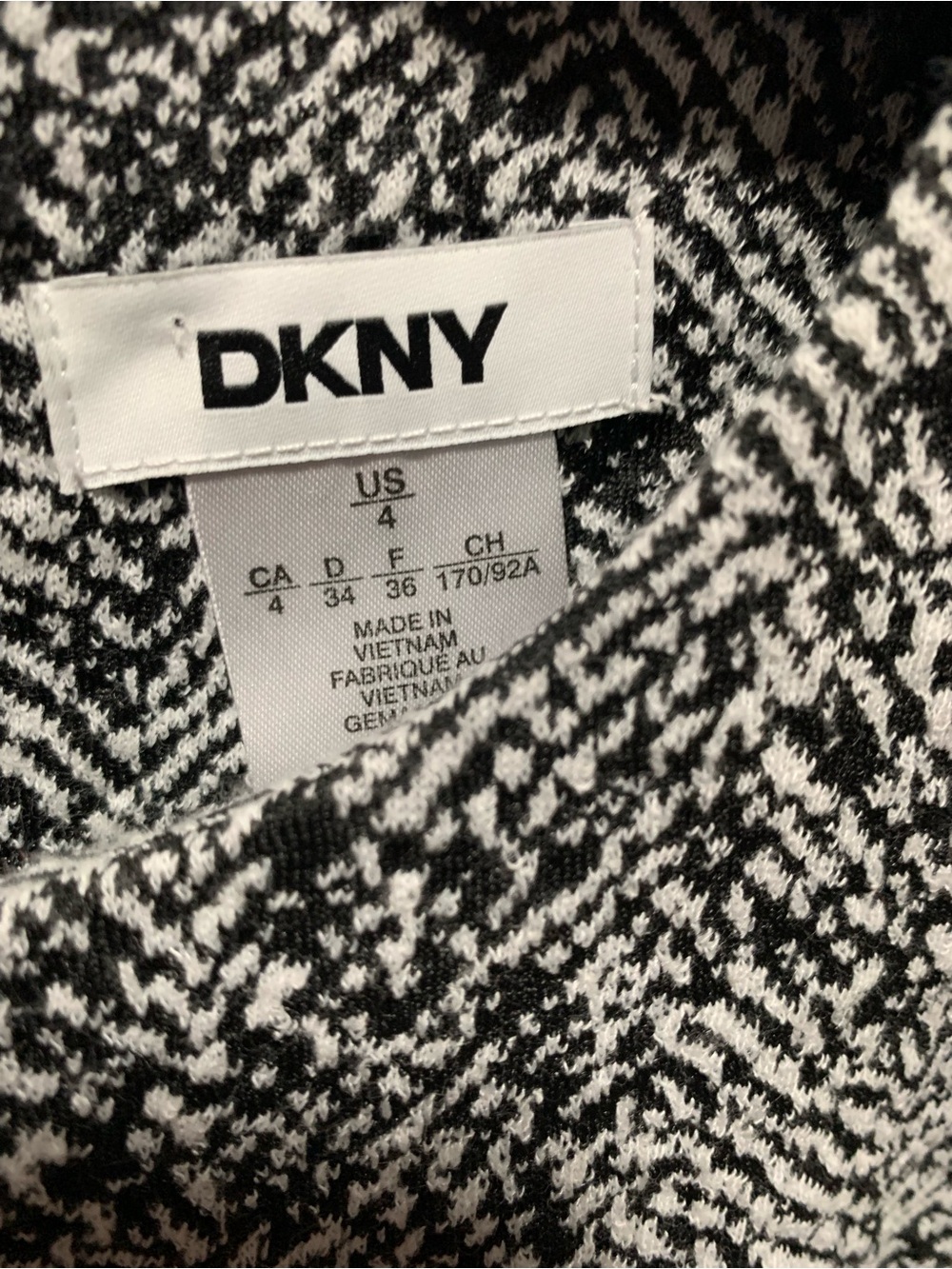 Dkny Black & White Textured Tweed Pocket Dress - Picture 3 of 10